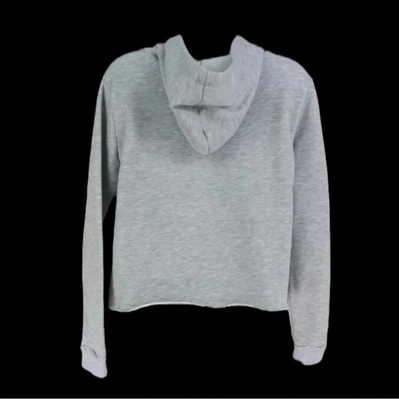 Disney Christmas Mickey Mouse Cropped Sweatshirt Hoodie Womens Size XS Gray WDW - Picture 3 of 4